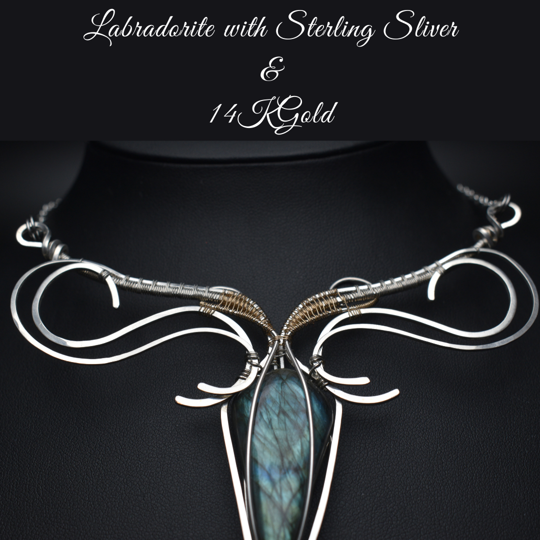 Sterling & 14K Gold Collar Piece